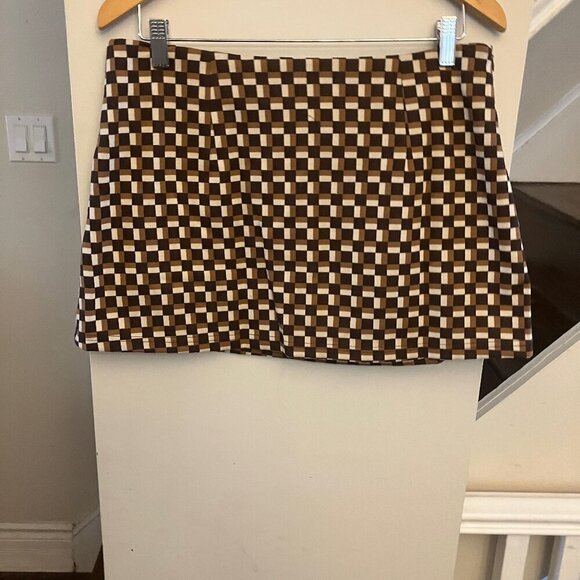 Cider Brown Op-Art Mini Skort NWT - Picture 2 of 9